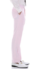 Load image into Gallery viewer, Men's  Slim Fit Two Button Pink Seersucker Suit - Ferrecci USA