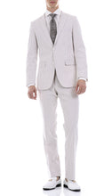 Load image into Gallery viewer, Premium Comfort Cotton Slim Fit Tan Seersucker 2 Piece Suit - Ferrecci USA