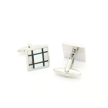 Load image into Gallery viewer, Silvertone White Shell Cuff Links With Jewelry Box - Ferrecci USA