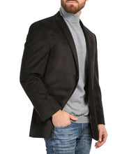 Load image into Gallery viewer, Sinatra Brown Velvet Slim Fit Notch Lapel Pin-Dot Birdseye Blazer - Ferrecci USA