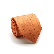 Load image into Gallery viewer, Mens Dads Classic Orange Square Pattern Business Casual Necktie & Hanky Set SO-2 - Ferrecci USA