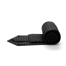Load image into Gallery viewer, Mens Dads Classic Black Square Pattern Business Casual Necktie & Hanky Set SO-5 - Ferrecci USA