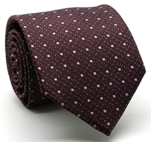 Load image into Gallery viewer, Mens Dads Classic Red Square Pattern Business Casual Necktie & Hanky Set SO-6 - Ferrecci USA
