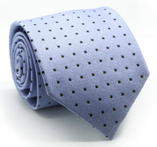 Load image into Gallery viewer, Mens Dads Classic Blue Square Pattern Business Casual Necktie & Hanky Set SO-8 - Ferrecci USA