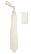 Load image into Gallery viewer, Off White Satin Men's Regular Fit Shirt, Tie & Hanky Set - Ferrecci USA
