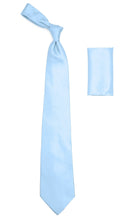 Load image into Gallery viewer, Sky Blue Satin Men's Regular Fit Shirt, Tie & Hanky Set - Ferrecci USA