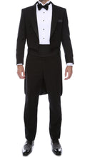 Load image into Gallery viewer, Ferrecci Men’s Regular Fit Peak Lapel Black Tailcoat Tuxedo Set - Ferrecci USA