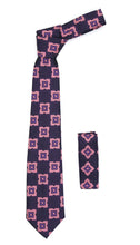 Load image into Gallery viewer, Geometric Purple w. Pink Square with Hanky Set - Ferrecci USA