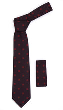 Load image into Gallery viewer, Geometric Black w. Red Outline Square with Hanky Set - Ferrecci USA