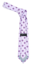 Load image into Gallery viewer, Geometric Light Purple Necktie with Hanky Set - Ferrecci USA