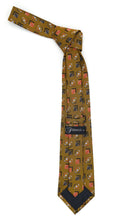 Load image into Gallery viewer, Geometric Brown w. Multicolor Striped Squares with Hanky Set - Ferrecci USA