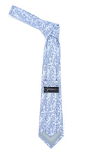 Load image into Gallery viewer, Geometric Baby Blue Necktie w. Outline Grey & Dark Blue Circles w. Hanky Set - Ferrecci USA