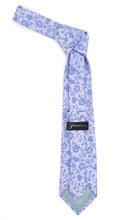 Load image into Gallery viewer, Geometric Baby Blue Necktie w. Outline Grey & Dark Blue Circles w. Hanky Set - Ferrecci USA