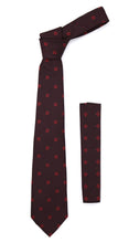 Load image into Gallery viewer, Burgundy Geometric Necktie with Handkerchief Set - Ferrecci USA