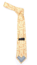 Load image into Gallery viewer, Gold Orange Floral Design Necktie with Handkerchief Set - Ferrecci USA