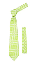 Load image into Gallery viewer, Floral Lime Green Necktie with Handkderchief Set - Ferrecci USA