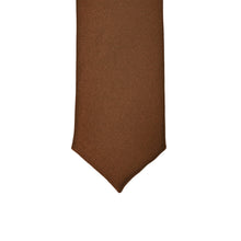 Load image into Gallery viewer, Super Skinny Brown Shiny Slim Tie - Ferrecci USA