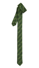 Load image into Gallery viewer, Super Skinny Retro Geometric Green Slim Tie - Ferrecci USA