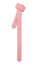 Load image into Gallery viewer, Super Skinny Pink Shiny Slim Tie - Ferrecci USA