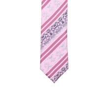 Load image into Gallery viewer, Super Skinny Stripe Pink Slim Tie - Ferrecci USA