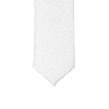 Load image into Gallery viewer, Super Skinny White Shiny Slim Tie - Ferrecci USA