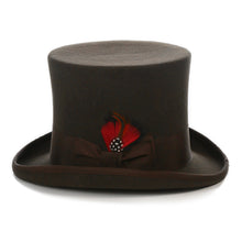 Load image into Gallery viewer, Premium Wool Brown Victorian Classic Vintage Top Hat - Ferrecci USA