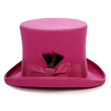 Load image into Gallery viewer, Premium Wool Fuchsia Top Hat - Ferrecci USA