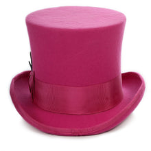 Load image into Gallery viewer, Premium Wool Fuchsia Top Hat - Ferrecci USA
