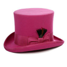 Load image into Gallery viewer, Premium Wool Fuchsia Top Hat - Ferrecci USA