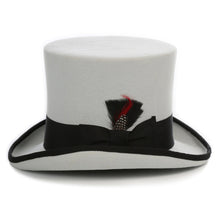 Load image into Gallery viewer, Premium Grey with Black Wool Top Hat - Ferrecci USA