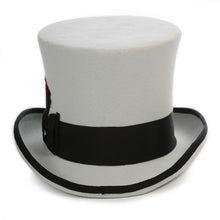 Load image into Gallery viewer, Premium Grey with Black Wool Top Hat - Ferrecci USA