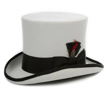 Load image into Gallery viewer, Premium Grey with Black Wool Top Hat - Ferrecci USA