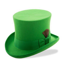 Load image into Gallery viewer, Premium Wool Kelly Green Top Hat - Ferrecci USA
