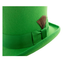 Load image into Gallery viewer, Premium Wool Kelly Green Top Hat - Ferrecci USA
