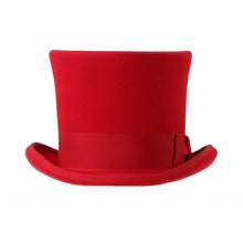 Load image into Gallery viewer, Premium Wool Red Top Hat - Ferrecci USA