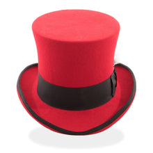 Load image into Gallery viewer, Premium Wool Red and Black Top Hat - Ferrecci USA