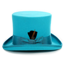 Load image into Gallery viewer, Premium Wool Turquoise Top Hat - Ferrecci USA