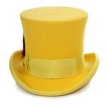 Load image into Gallery viewer, Premium Wool Yellow Victorian Top Hat - Ferrecci USA