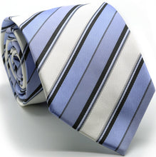 Load image into Gallery viewer, Mens Dads Classic Purple Striped Pattern Business Casual Necktie & Hanky Set U-1 - Ferrecci USA