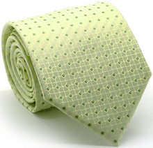 Load image into Gallery viewer, Mens Dads Classic Green Geometric Pattern Business Casual Necktie & Hanky Set UO-2 - Ferrecci USA
