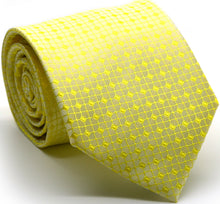 Load image into Gallery viewer, Mens Dads Classic Yellow Geometric Pattern Business Casual Necktie & Hanky Set UO-3 - Ferrecci USA