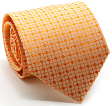 Load image into Gallery viewer, Mens Dads Classic Orange Geometric Pattern Business Casual Necktie & Hanky Set UO-5 - Ferrecci USA