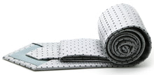 Load image into Gallery viewer, Mens Dads Classic Grey Geometric Pattern Business Casual Necktie & Hanky Set UO-6 - Ferrecci USA