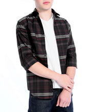 Load image into Gallery viewer, Brown Plaid Slim Fit Casual Shirt - Vale - Ferrecci USA