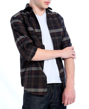 Load image into Gallery viewer, Brown Plaid Slim Fit Casual Shirt - Vale - Ferrecci USA