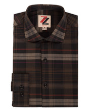 Load image into Gallery viewer, Brown Plaid Slim Fit Casual Shirt - Vale - Ferrecci USA