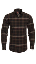 Load image into Gallery viewer, Brown Plaid Slim Fit Casual Shirt - Vale - Ferrecci USA