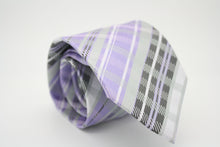 Load image into Gallery viewer, Mens Dads Classic Purple Striped Pattern Business Casual Necktie & Hanky Set VO-12 - Ferrecci USA