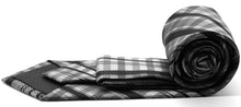 Load image into Gallery viewer, Mens Dads Classic Black Striped Pattern Business Casual Necktie & Hanky Set VO-1 - Ferrecci USA