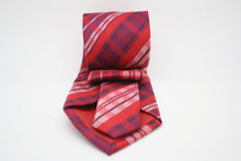 Load image into Gallery viewer, Mens Dads Classic Red Striped Pattern Business Casual Necktie & Hanky Set VO-4 - Ferrecci USA